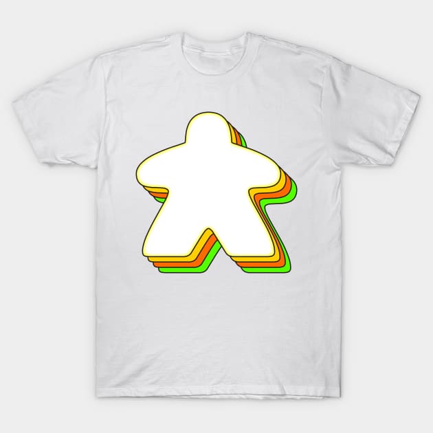 Colorful Board Game Meeple T-Shirt by Beam Geeks